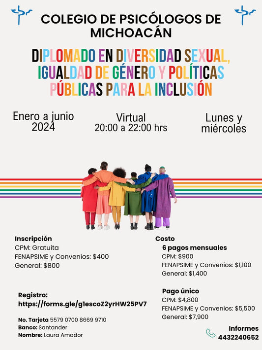 Diplomado en diversidad sexual, igualdad de género y políticas públicas para la inclusión
