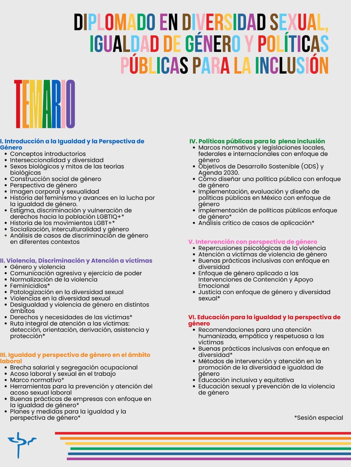 Diplomado en diversidad sexual, igualdad de género y políticas públicas para la inclusión