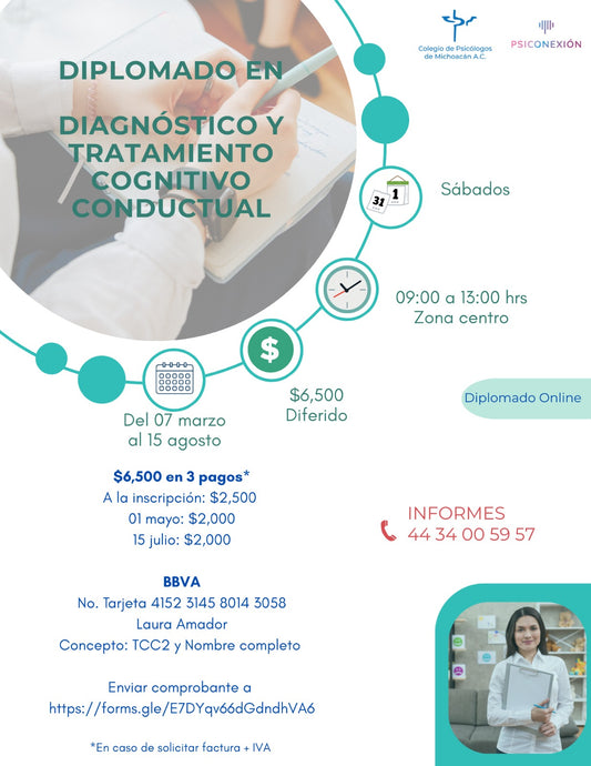 Diplomado en diagnóstico y tratamiento cognitivo conductual