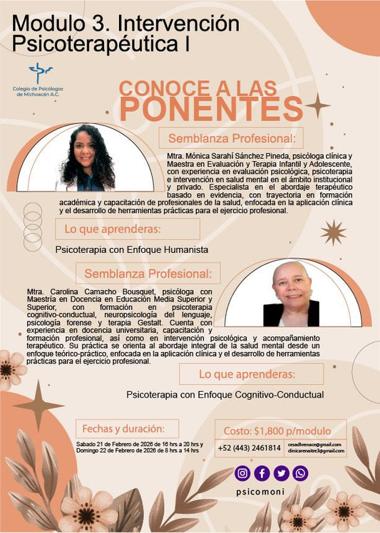 Modulo 3. Intervención Psicoterapéutica 1